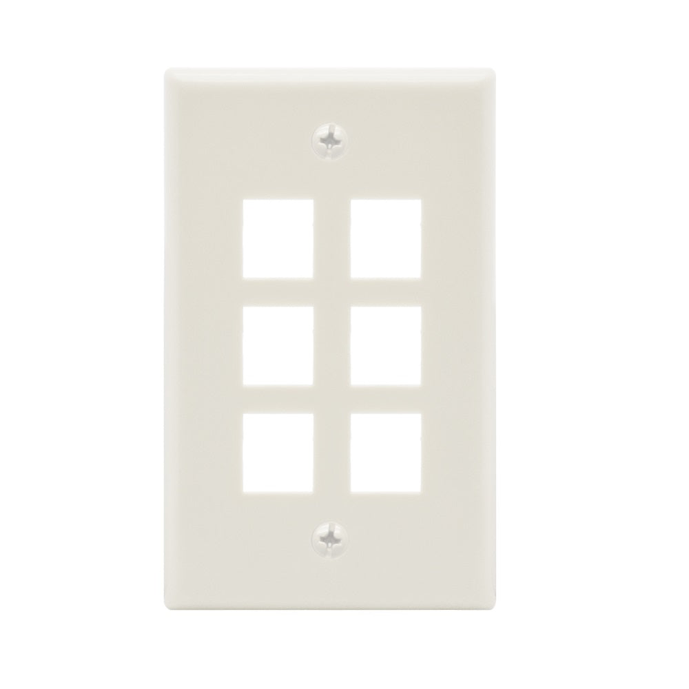 6Port Keystone Wallplate Smooth Face 6Port Keystone Wallplate Smooth Face